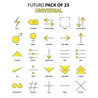 conjunto de ícones universal futuro amarelo pacote de ícones de design mais recente vetor