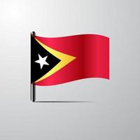 timor leste acenando vetor de design de bandeira brilhante