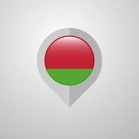 ponteiro de navegação de mapa com vetor de design de bandeira da bielorrússia