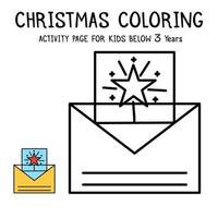 livro de atividades de colorir de natal para crianças menores de 3 anos vetor