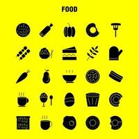 ícones de glifo sólido de comida definidos para kit de uxui móvel de infográficos e design de impressão incluem biscoito refeição de comida doce coleção de refeição de comida de carne logotipo infográfico moderno e vetor de pictograma