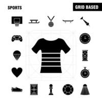 ícone de glifo sólido esportivo para impressão na web e kit uxui móvel, como sapatos de futebol, sapatos esportivos, vetor de pacote de pictograma de coração