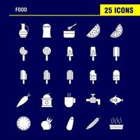 ícones de glifo sólido de comida definidos para infográficos kit uxui móvel e design de impressão incluem camarão comida comida do mar refeição prato coleção de cozinha de comida infográfico moderno logotipo e vetor de pictograma