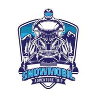 ilustração vetorial de aventura em snowmobile, perfeita para design de camiseta e loja de snowmobile e design de logotipo de aluguel vetor