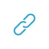 eps10 ícone azul da arte da linha abstrata da ligação do vetor isolado no fundo branco. hiperlink ou símbolo de contorno de corrente em um estilo moderno simples e moderno para o design do seu site, logotipo e aplicativo móvel