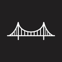 eps10 ícone da arte da linha golden gate bridge do vetor branco isolado no fundo preto. símbolo de contorno de ponte pênsil em um estilo moderno simples e moderno para o design do seu site, logotipo e aplicativo móvel