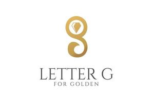 letra inicial de luxo g para logotipo de loja boutique de pedras preciosas de ouro vetor
