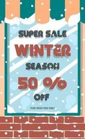 super venda de inverno na vitrine, para cartazes, banners, flyers, templates e outros. vetor