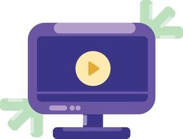 conceito de ícone de marketing de vídeo. ganhar dinheiro com vídeo com comunicação em rede social. ícone de webinar de publicidade. vetor