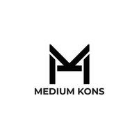 letra inicial abstrata mk ou logotipo km na cor preta isolada em fundo branco aplicado para logotipo arquitetônico também adequado para marcas ou empresas com nome inicial km ou mk. vetor