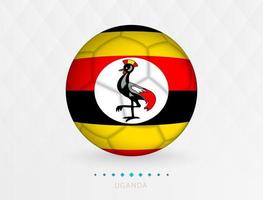 bola de futebol com padrão de bandeira de Uganda, bola de futebol com bandeira da seleção de Uganda. vetor