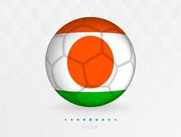 bola de futebol com padrão de bandeira do niger, bola de futebol com bandeira da seleção do niger. vetor