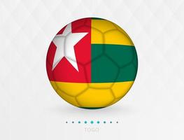 bola de futebol com padrão de bandeira de togo, bola de futebol com bandeira da seleção de togo. vetor