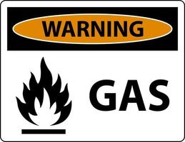 gás de sinal de aviso de símbolo no fundo branco vetor