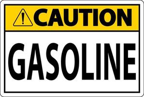 símbolo de gasolina de sinal de cuidado no fundo branco vetor