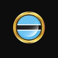 botão dourado de bandeira de Botswana vetor