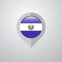 ponteiro de navegação de mapa com vetor de design de bandeira de el salvador