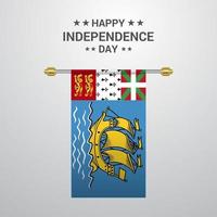 fundo da bandeira de suspensão do dia da independência de saint pierre e miquelon vetor