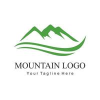 logotipo da montanha verde vetor