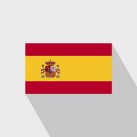 vetor de design de longa sombra da bandeira da espanha