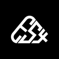 design criativo do logotipo da letra esx com gráfico vetorial, logotipo esx simples e moderno em forma de triângulo redondo. vetor