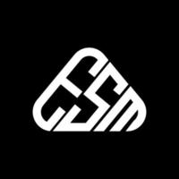 design criativo do logotipo da carta esm com gráfico vetorial, logotipo simples e moderno esm em forma de triângulo redondo. vetor