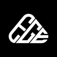 design criativo do logotipo da carta ege com gráfico vetorial, logotipo simples e moderno da ege em forma de triângulo redondo. vetor