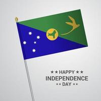 design tipográfico do dia da independência da ilha de natal com vetor de bandeira