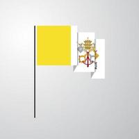 cidade do vaticano santa sé acenando fundo criativo de bandeira vetor