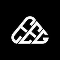 design criativo do logotipo da carta eeg com gráfico vetorial, logotipo simples e moderno da eeg em forma de triângulo redondo. vetor