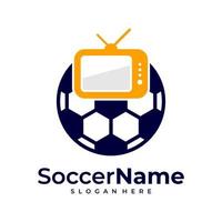 modelo de logotipo de futebol de televisão, vetor de design de logotipo de futebol