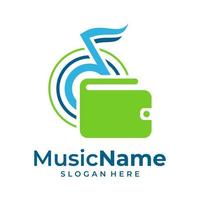 vetor de logotipo de música de carteiras. modelo de design de logotipo de carteiras de música