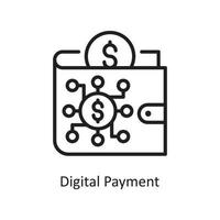 ilustração de design de ícone de contorno de vetor de pagamento digital. símbolo de negócios e finanças no arquivo eps 10 de fundo branco