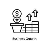 ilustração do projeto do ícone do esboço do vetor do crescimento do negócio. símbolo de negócios e finanças no arquivo eps 10 de fundo branco