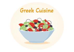menu fixo de restaurante de cozinha grega pratos deliciosos comida tradicional ou nacional em ilustração de modelo desenhado à mão plana dos desenhos animados vetor