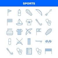 ícone da linha esportiva para impressão na web e kit uxui móvel, como garrafa de energia, bebida verde, esgrima, vetor de pacote de pictograma de energia de espada de esporte