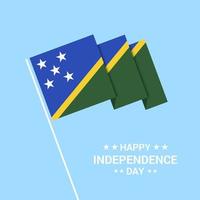 design tipográfico do dia da independência das ilhas Salomão com vetor de bandeira