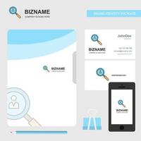 pesquisa avatar capa de arquivo de logotipo de negócios cartão de visita e ilustração em vetor de design de aplicativo móvel