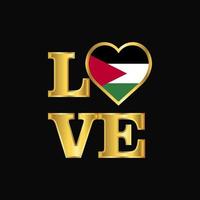 amor tipografia design de bandeira da Jordânia vetor letras de ouro