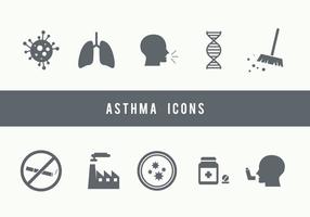 Ícones de asma vetor
