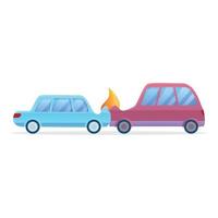 ícone de acidente de carro dianteiro, estilo cartoon vetor