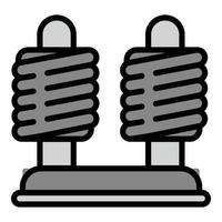 ícone de suporte de bobina, estilo de estrutura de tópicos vetor