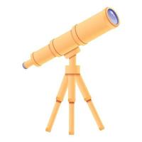 ícone de telescópio profissional, estilo cartoon vetor