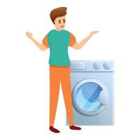 ícone de assistente de loja de máquinas de lavar, estilo cartoon vetor