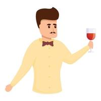 ícone de sommelier especialista, estilo cartoon vetor