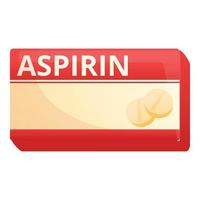 ícone do pacote de aspirina, estilo cartoon vetor