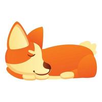 ícone de cachorro corgi dormindo, estilo cartoon vetor