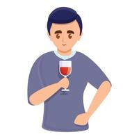 ícone sommelier sério, estilo cartoon vetor