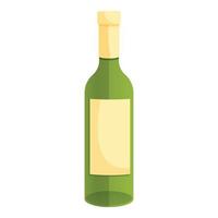 ícone de garrafa de vinho branco, estilo cartoon vetor