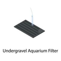 ícone de filtro de aquário de fundo, estilo isométrico vetor